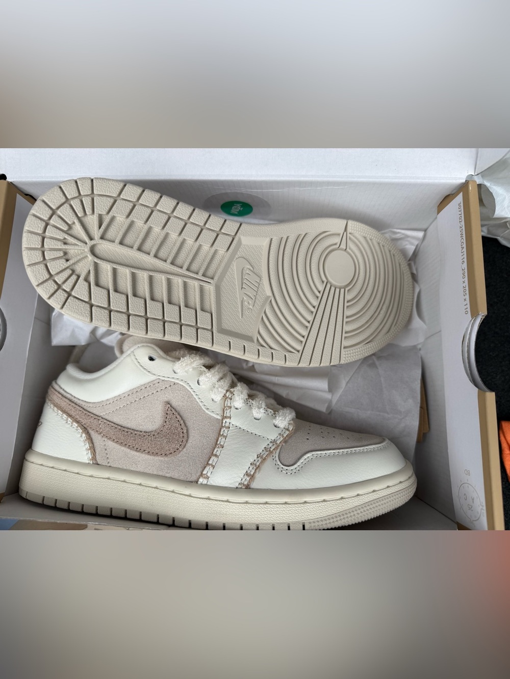 Jordan Women's Low-Top Sneakers in Cream and Light Taupe